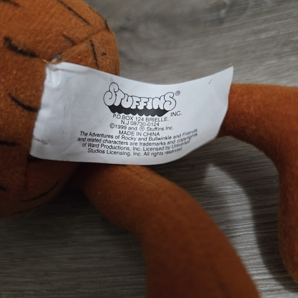 Vintage Stuffins Plush Rocky & Bullwinkle Moose Stuffed Animal - Picture 4 of 6